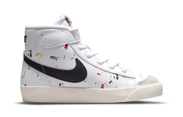 Nike Blazer 77 BB Противоскользящий Легкий Поддерживающий MID Топ Детские Скейтбординг Белый Черный