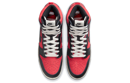 Nike Dunk High 'Fitness Red' Удобные высокие кроссовки для скейтбординга унисекс черные красные