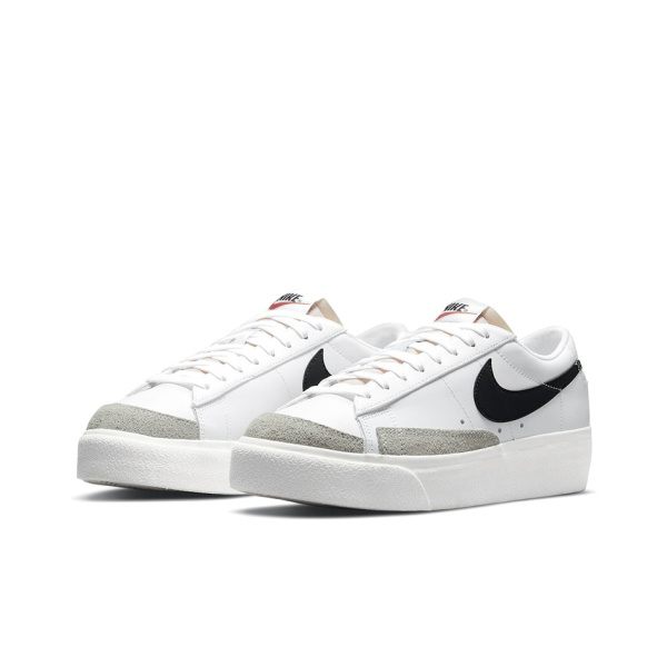 Nike Blazer Платформа Низкие Кроссовки для скейтбординга Женские Черно-белые