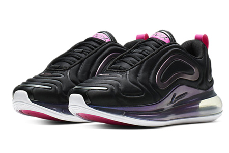 Nike Air Max 720 Комфортные Низкие Повседневные Кроссовки Женские Черные Розовые