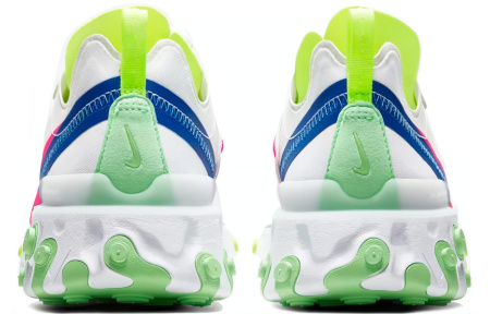 Nike React Element 55 Ткань Амортизация Баланс Низкий Топ Повседневные Беговые Кроссовки Женские Белый Розовый Зеленый