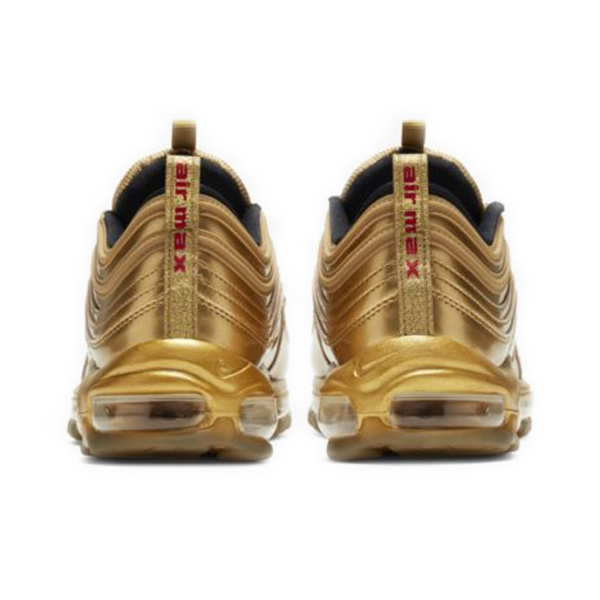 Nike Air Max 97 Амортизация Износостойкие Низкие Повседневные Беговые Кроссовки Унисекс Жидкое Золото