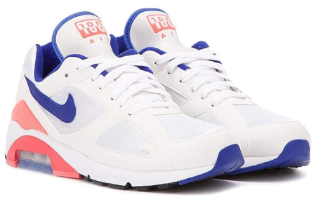 Nike Air Max 180 Амортизация Поддержка Низкий Верх Воздушная Подушка Беговые Кроссовки Унисекс Белый Синий и Оранжевый