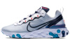 Nike React Element 55 Ткань Амортизация Баланс Низкий Верх Повседневные Беговые Кроссовки Женские Синие Серые