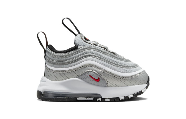 Nike Air Max 97 Амортизация Износостойкий MID Топ Обувь для малышей Серый Белый Для младенцев и малышей
