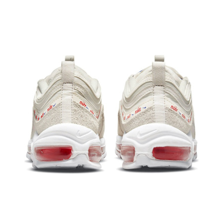 Nike Air Max 97 Сетка Кожа Низкий Верх Повседневные Беговые Кроссовки Женские Бежевый Красный Синий