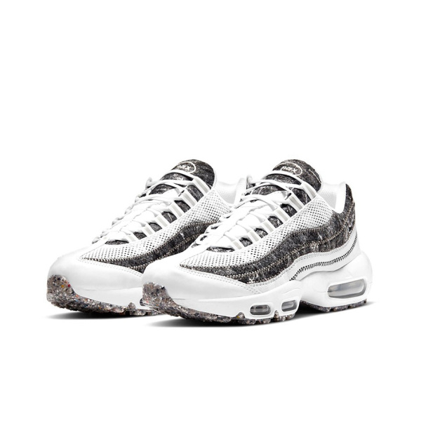 Nike Air Max 95 Амортизация Устойчивость к истиранию Покрытие Поддержка Низкие Кроссовки для бега Женские Белый Серый