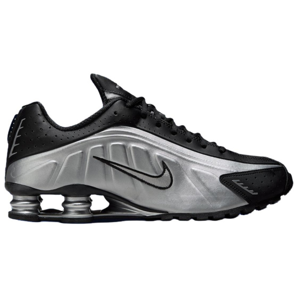 Nike Shox R4 Классический и Универсальный Беговые Кроссовки Унисекс Серебряный