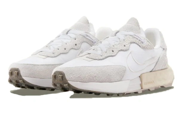 NIKE Fontanka Waffle Минималистский стиль Низкие беговые кроссовки Женские Белые