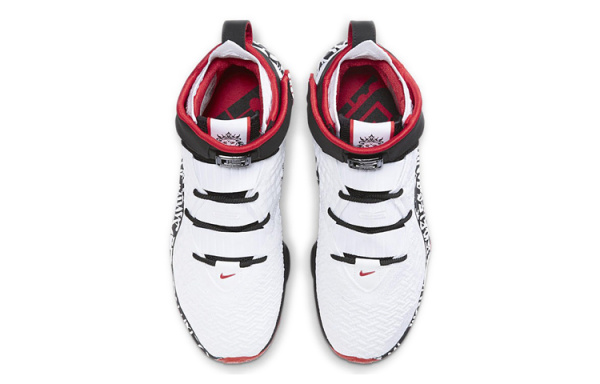 Nike Lebron 17 'Graffiti' Амортизация Противоскользящие MID Баскетбольные кроссовки для игры Унисекс Черный Белый