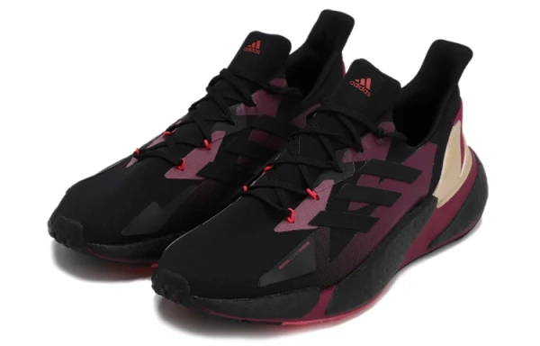 Adidas X9000l4 Ткань Противоскользящая Устойчивая к износу Низкие Беговые кроссовки Женские Черные Фиолетовые
