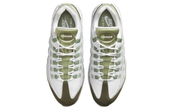 Nike Air Max 95 Сетка Текстиль Кожа Низкий Верх Повседневная Обувь Мужская Белый Зеленый