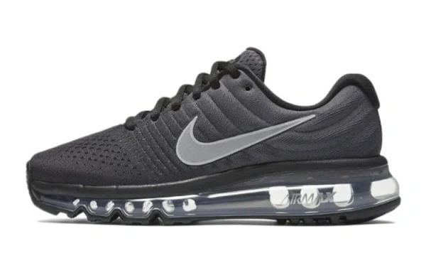 Nike Air Max 2017 Амортизация Износостойкий Низкий Топ Детские Беговые Кроссовки Черный Серый Подростки