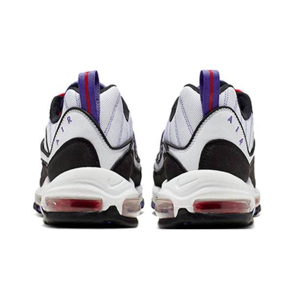 Nike Air Max 98 Кожа Низкие Кроссовки с воздушной подушкой для бега Унисекс Черные Фиолетовые
