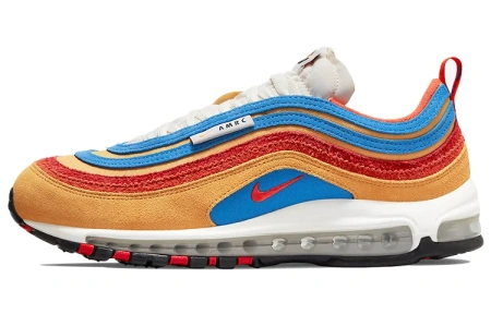 Nike Air Max 97 Vintage Low Top Повседневные Беговые Кроссовки Мужские Желто-Красно-Синие
