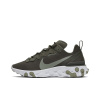 Nike React Element 55 ПУ (полиуретан) Низкие беговые кроссовки Женские Армейский зеленый