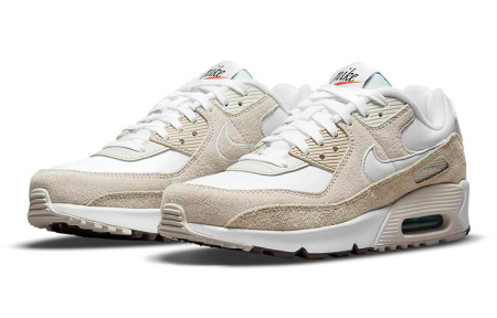 Nike Air Max 90 Low Топ Повседневные Беговые Кроссовки Женские Парусный Белый