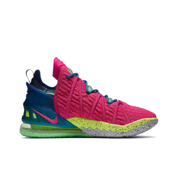 Nike Lebron 18 Low Топ Баскетбольные кроссовки для игры Мужские Розовые Желтые Синие