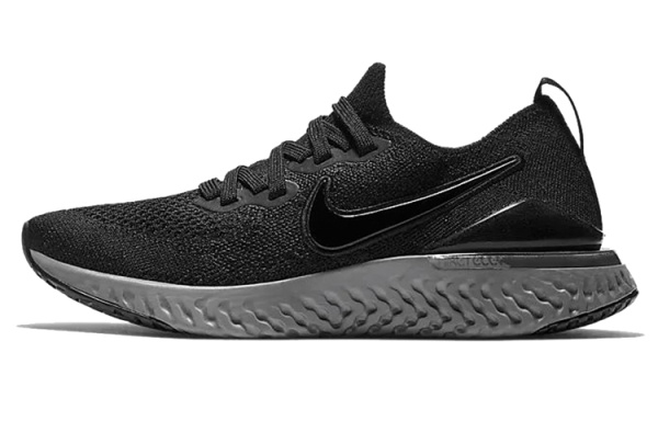 Nike Epic React Flyknit 2 Комфортные Низкие Кроссовки для Беговых Занятий Детские Черные Подростковые
