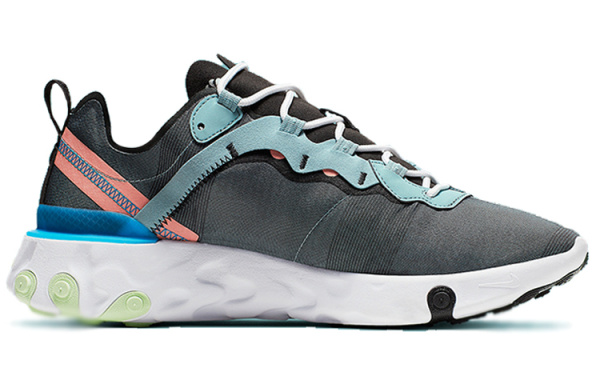 Nike React Element 55 Сетка Низкий Топ Повседневные Беговые Кроссовки Мужские Синие Серые