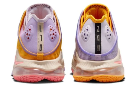 Nike Lebron 19 Low Топ Баскетбольные кроссовки Унисекс Желто-фиолетовый Азиатская версия