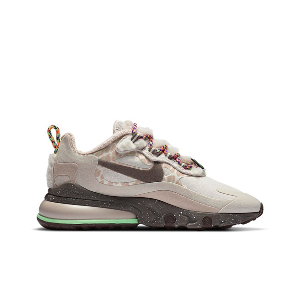 Nike Air Max 270 Текстиль Синтетическая кожа Амортизация Низкий топ Беговые кроссовки Женские Экрю Серый