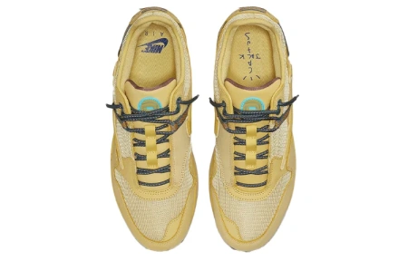Travis Scott X Nike Air Max 1 Устойчивые к истиранию низкие повседневные беговые кроссовки унисекс Сатурн Золото