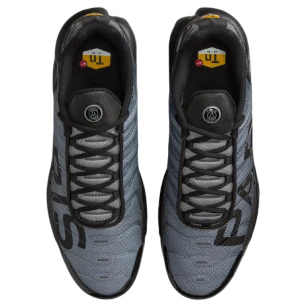 PSG X Nike Air Max Plus Устойчивые к истиранию низкие повседневные беговые кроссовки Мужские Черные Серые
