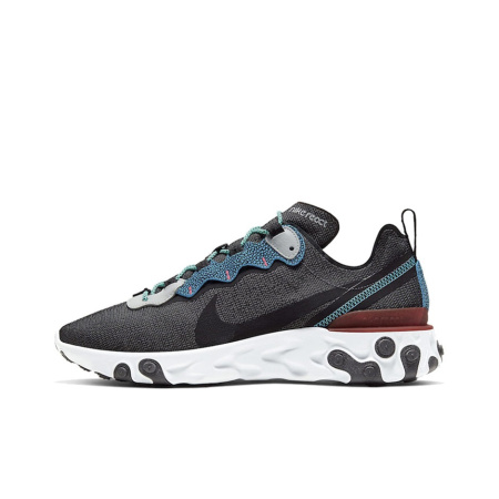 Nike React Element 55 Ткань Амортизация Противоскользящие Низкие Кроссовки для Бега Унисекс Серый Синий
