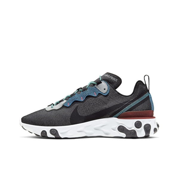 Nike React Element 55 Ткань Амортизация Противоскользящие Низкие Кроссовки для Бега Унисекс Серый Синий