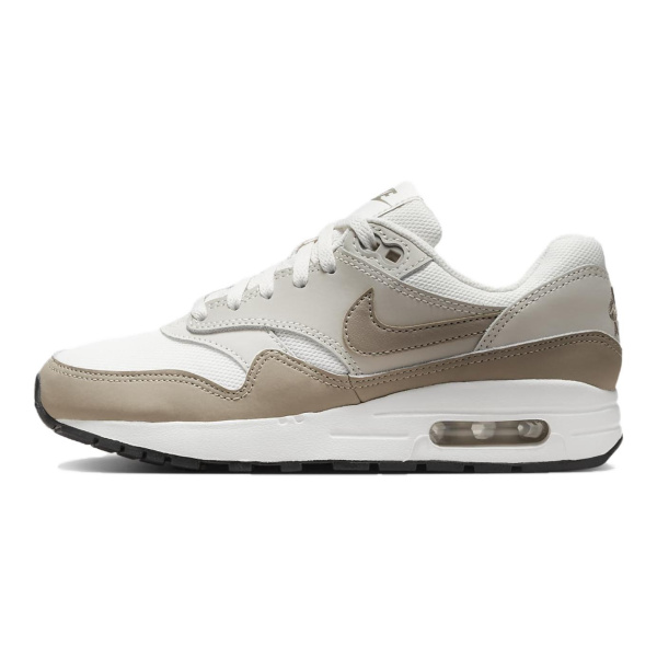 Nike Air Max 1 Амортизация Устойчивость к истиранию Дышащие Низкие Кеды для Детей Лайфстайл Белый Коричневый Детский