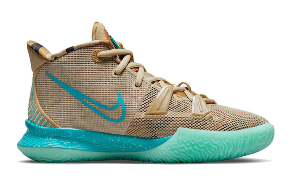Nike Kyrie 7 Irving 7 Ткань MID Баскетбольные кроссовки Коричнево-синие