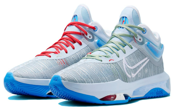 Nike Air Zoom g.T. Jump 2 Удобные Круглые Баскетбольные Кроссовки с Низким Верхом для Мужчин Серый Синий