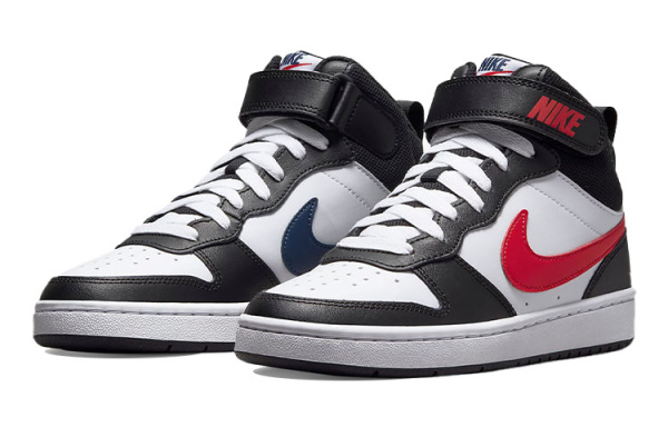 Nike Court Borough MID 2 Синтетическая кожа устойчивая к истиранию баланс поддержка верх детские для скейтбординга
