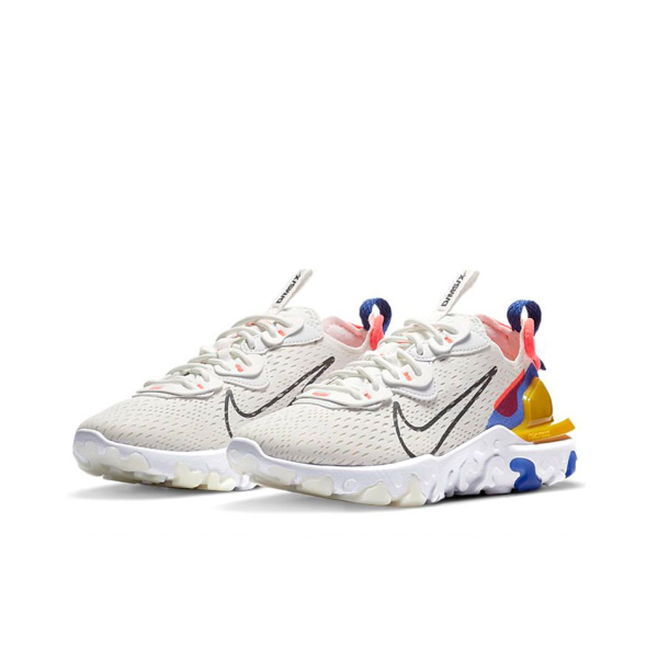 Nike React Vision Ткань Амортизация Противоскользящие Низкие Повседневные Беговые Кроссовки Женские Белые Синие Розовые