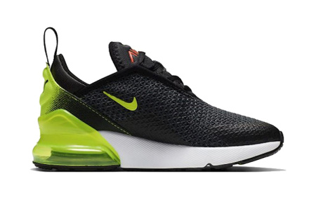Nike Air Max 270 RF Low Топ Низкие Детские Лайфстайл Кроссовки Черные Зеленые Для Возраста 3-7 Лет