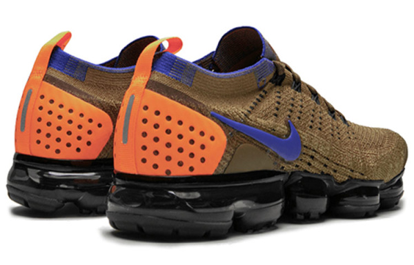 Nike VaporMax Flyknit 2 Low Топ Воздушная Подушка Повседневные Беговые Кроссовки Мужские Темно-Золотой Гоночный Синий