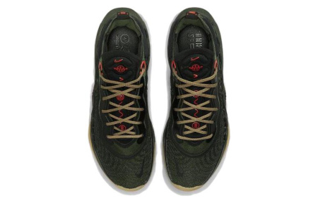 Nike Air Zoom g.T. RUN EP Удобный Круглый Палец MID Топ Баскетбольные кроссовки Мужские Армейский зеленый