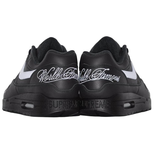 Supreme X Nike Air Max 1 Кожа Устойчивая к истиранию Низкий Топ Воздушная Подушка Повседневные Беговые Кроссовки Унисекс