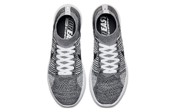 Nike LunarEpic Flyknit Slip-resistant Abrasion-resistant High-top Беговые кроссовки Мужские Серый Белый