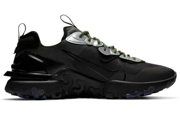 Nike React Vision Сетка Амортизация Противоскользящие Низкие Повседневные Беговые Кроссовки Мужские Черные