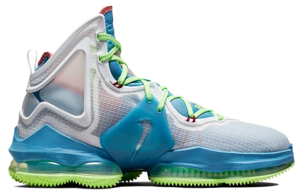 Nike Lebron 19 High Топ Баскетбольные кроссовки для игры Унисекс Серый Синий Азиатская версия