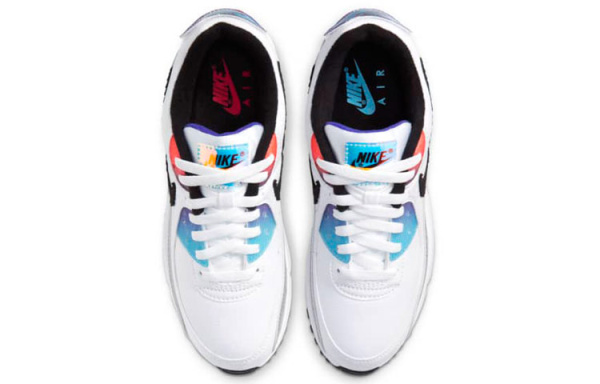 Nike Air Max 90 Устойчивые к истиранию Низкие Беговые кроссовки Женские Белые Серебряные