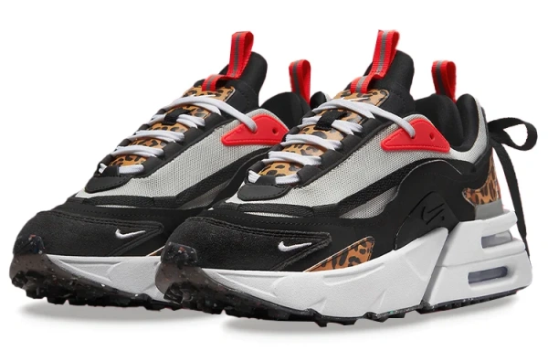 Nike Air Max Furyosal Low Топ Амортизирующие Повседневные Беговые Кроссовки Женские Черный Белый Красный