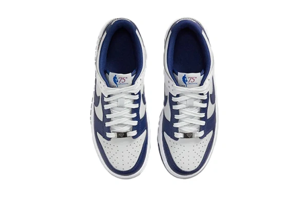 NBA x Nike Dunk EMB 'Brooklyn Nets' Брук Лин 75-я годовщина Кожа Устойчивая к абразию Низкий топ
