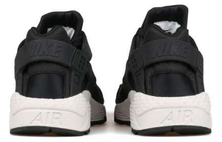 Nike Air Huarache Run Кожа Нескользящие Легкие Низкие Беговые Кроссовки Женские Черные