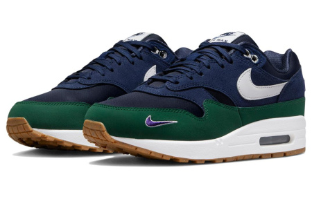 Nike Air Max 1 Износостойкие и Легкие Низкие Повседневные Беговые Кроссовки Женские Синие Зеленые