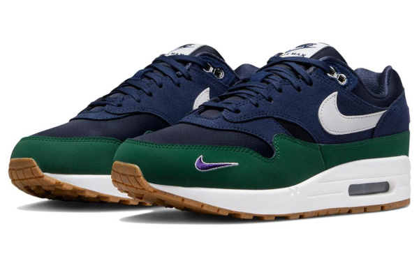 Nike Air Max 1 Износостойкие и Легкие Низкие Повседневные Беговые Кроссовки Женские Синие Зеленые