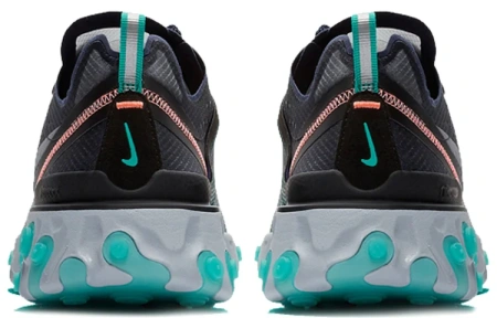 Nike React Element 87 Сетчатая ткань Текстиль Амортизация Баланс Низкий Топ Беговые кроссовки Унисекс Черный Зеленый