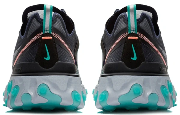 Nike React Element 87 Сетчатая ткань Текстиль Амортизация Баланс Низкий Топ Беговые кроссовки Унисекс Черный Зеленый